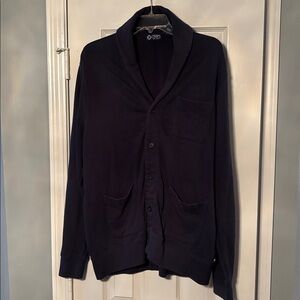 Chaps Long Sleeve Dark Blue Navy Cardigan with Buttons & Pockets